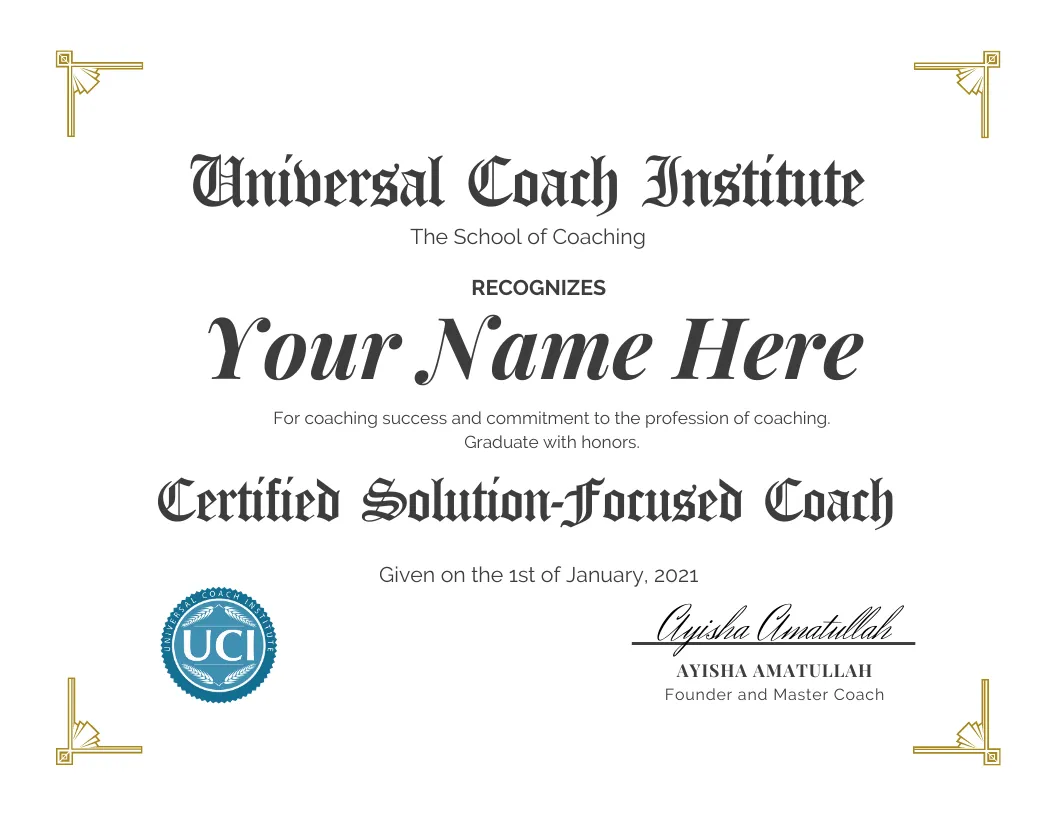 Life Coach + Solution Focused Coach Training & Certificate (Online & Self-Paced)